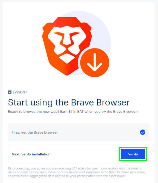 Brave Browser coinbase earn